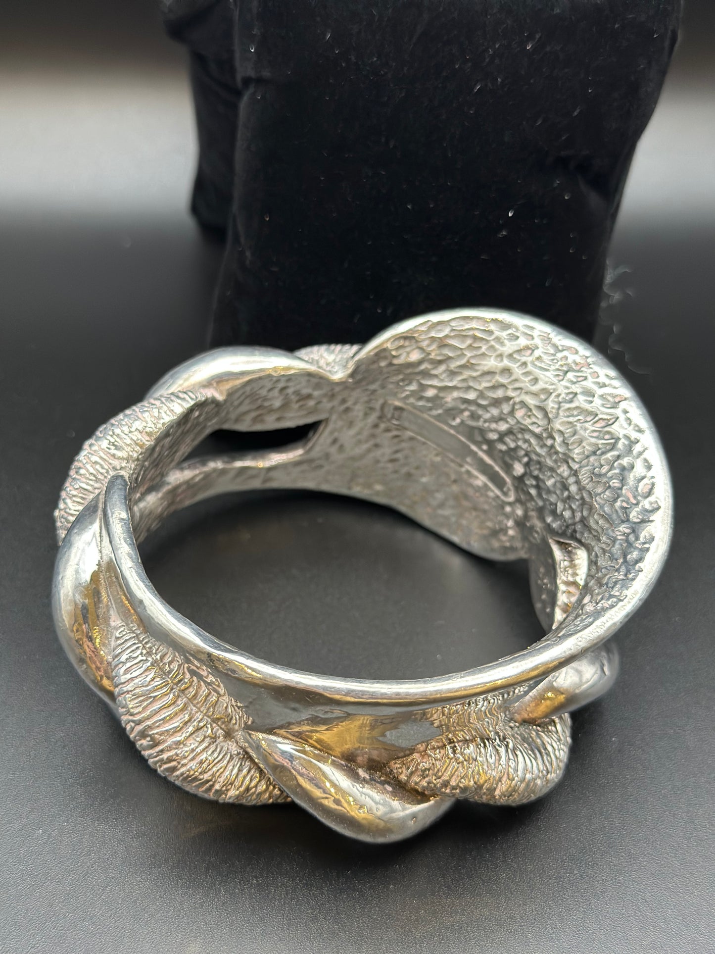 Chunky Silver Bangle Bracelet