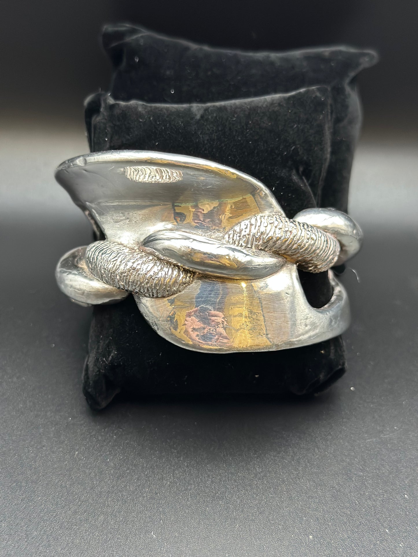 Chunky Silver Bangle Bracelet