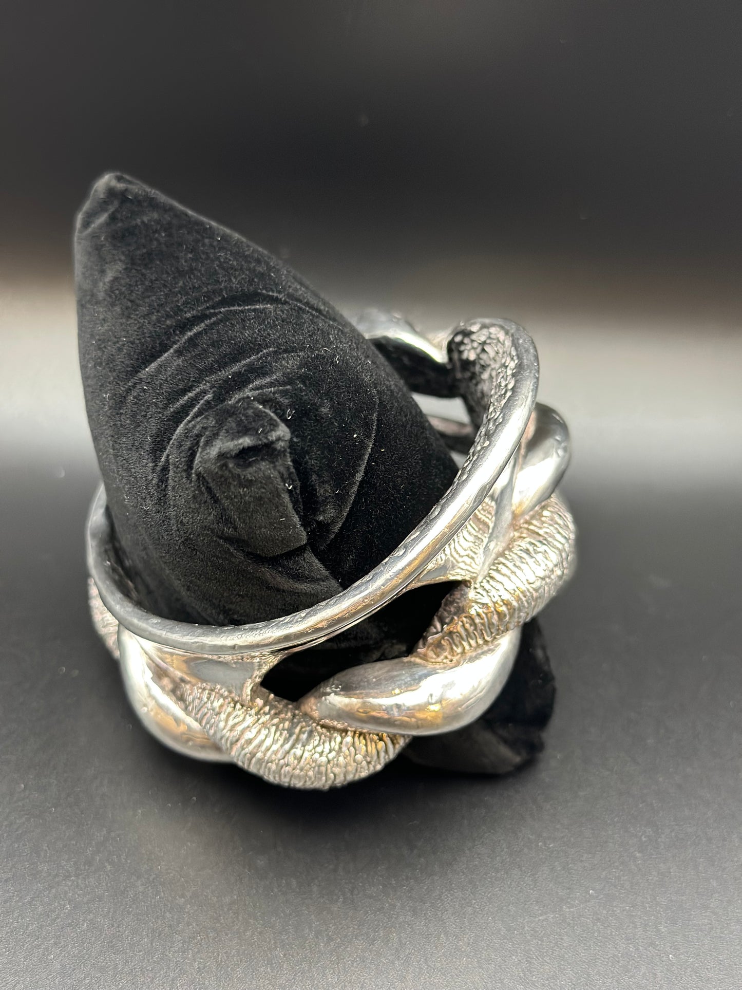 Chunky Silver Bangle Bracelet