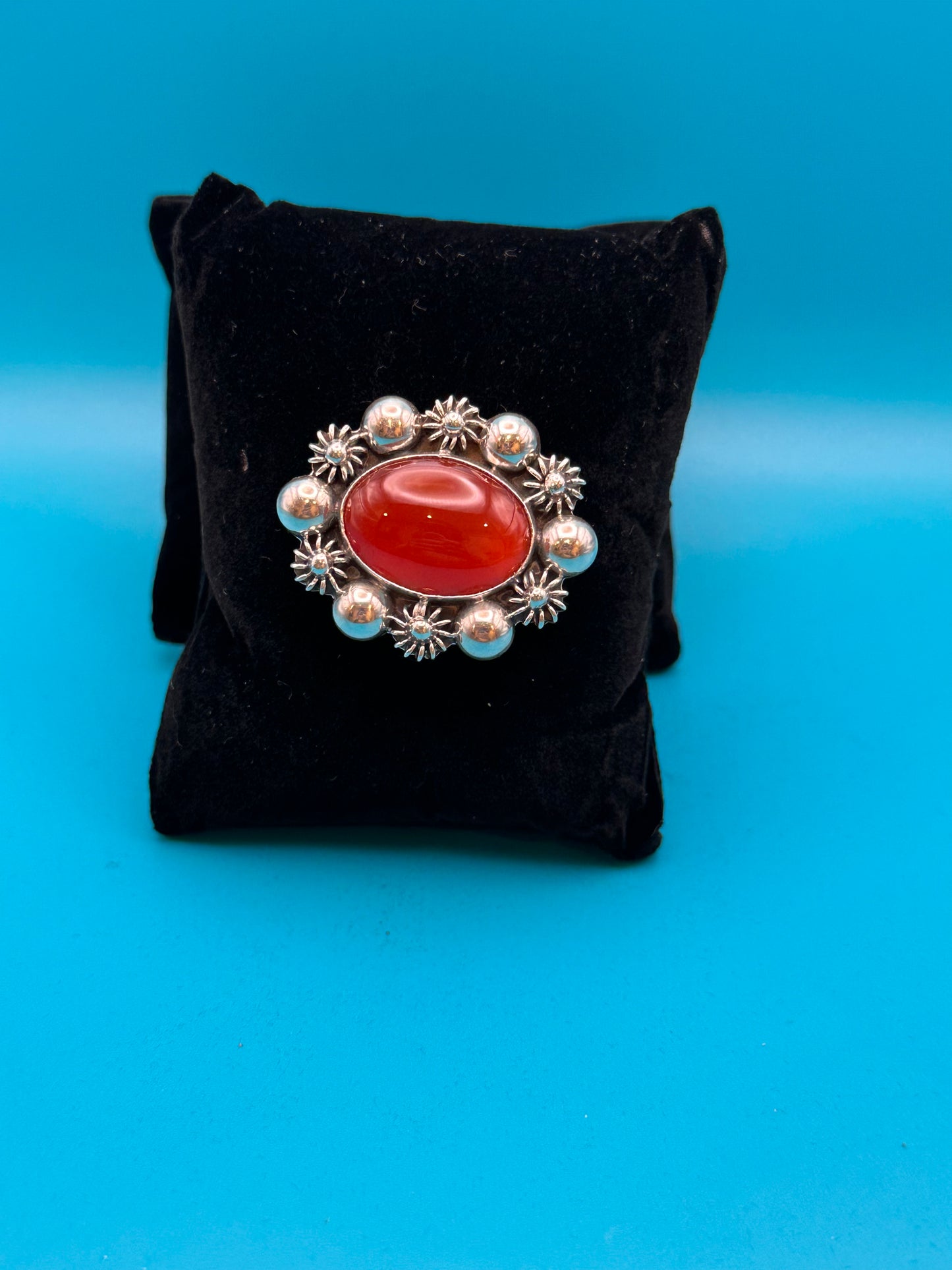 Vintage sterling silver and carnelian brooch/pendant