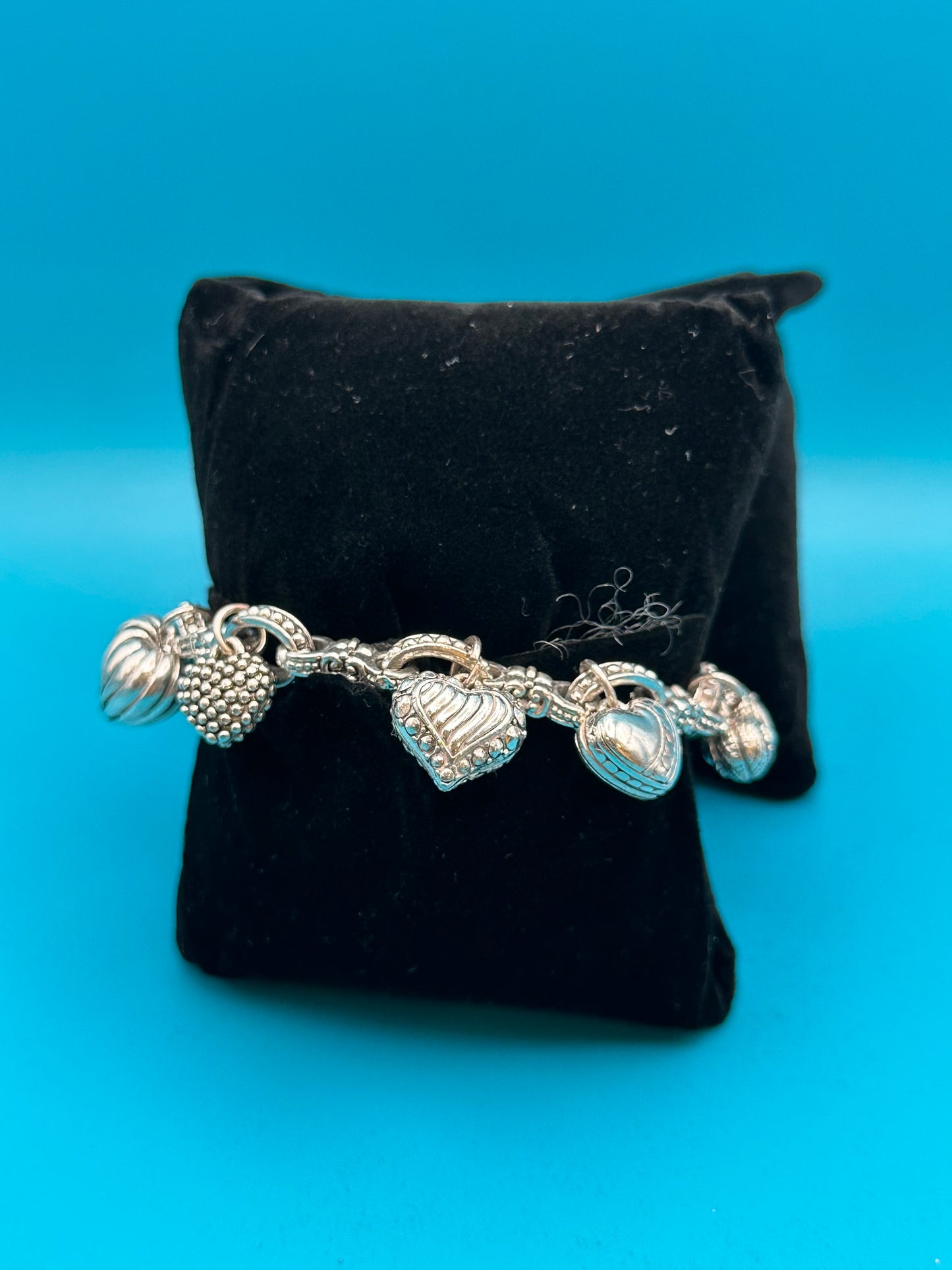 Vintage silver charm bracelet