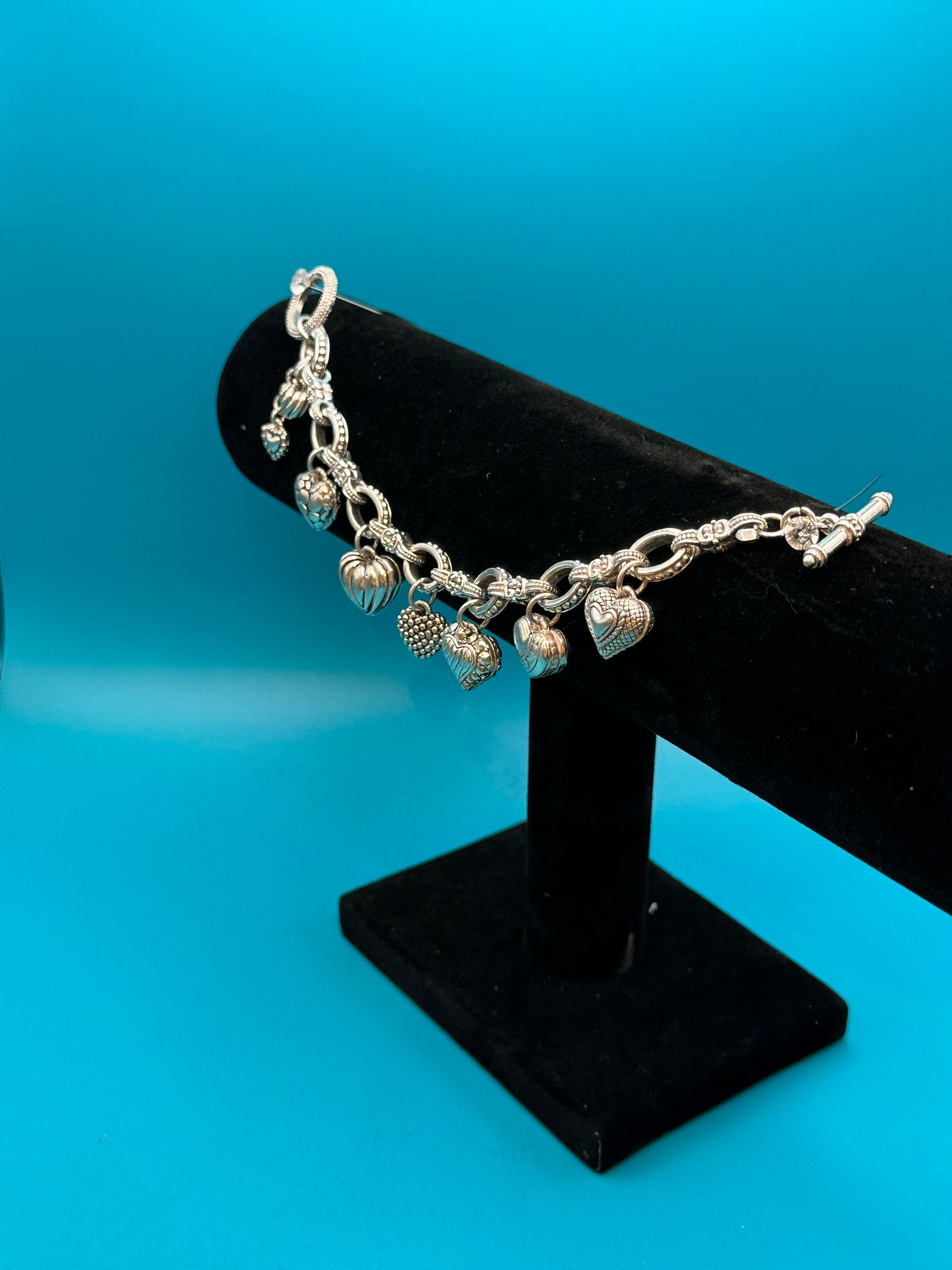 Vintage silver charm bracelet