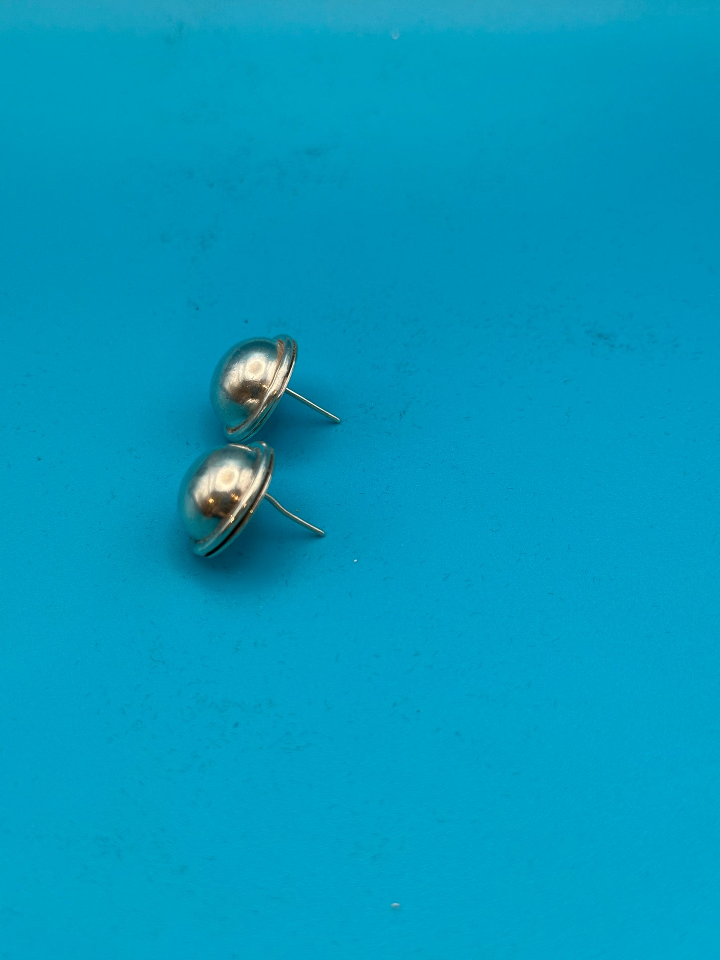 Lovely sterling silver button earrings