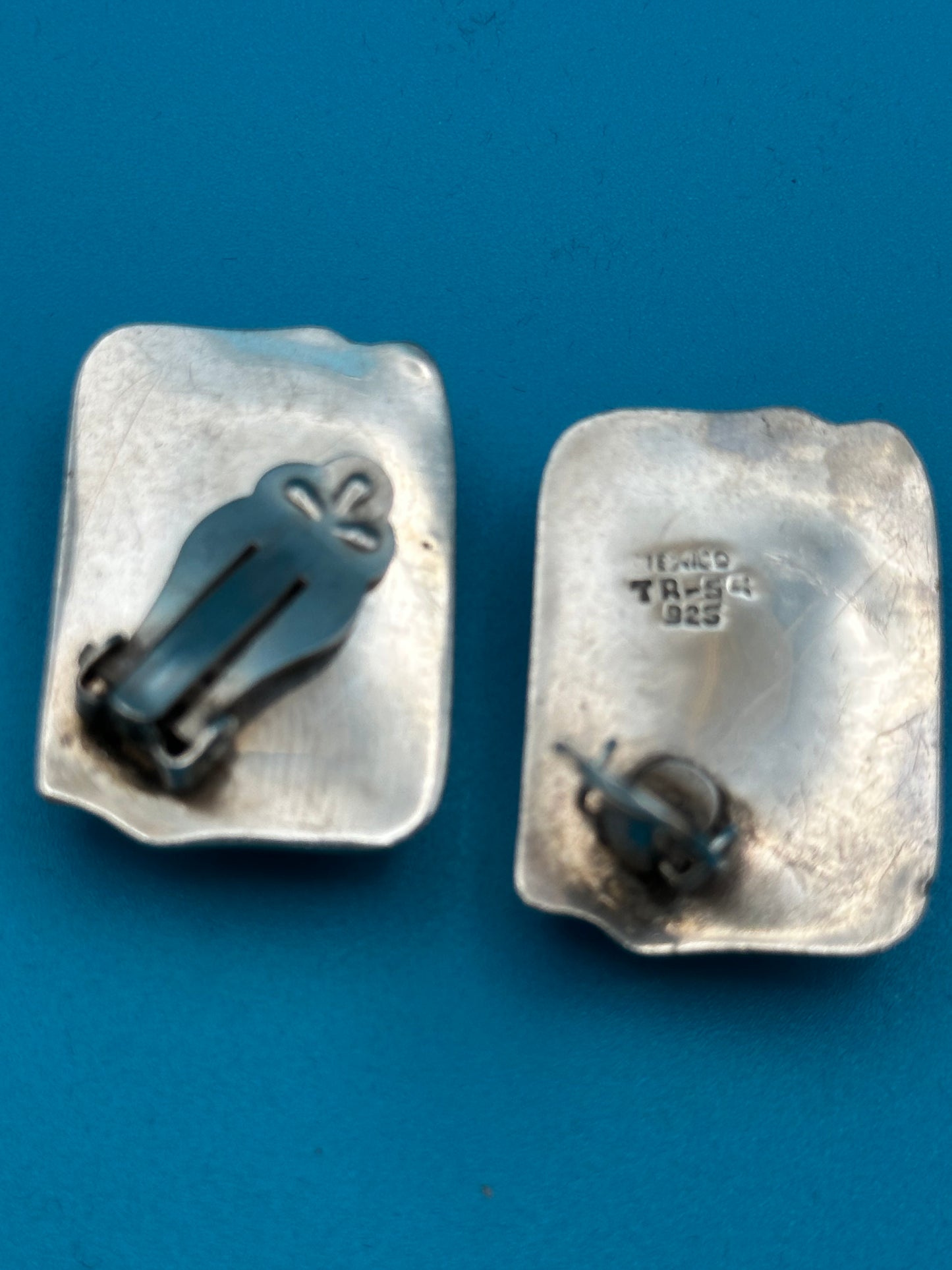 Vintage Mexican silver clip-on earrings