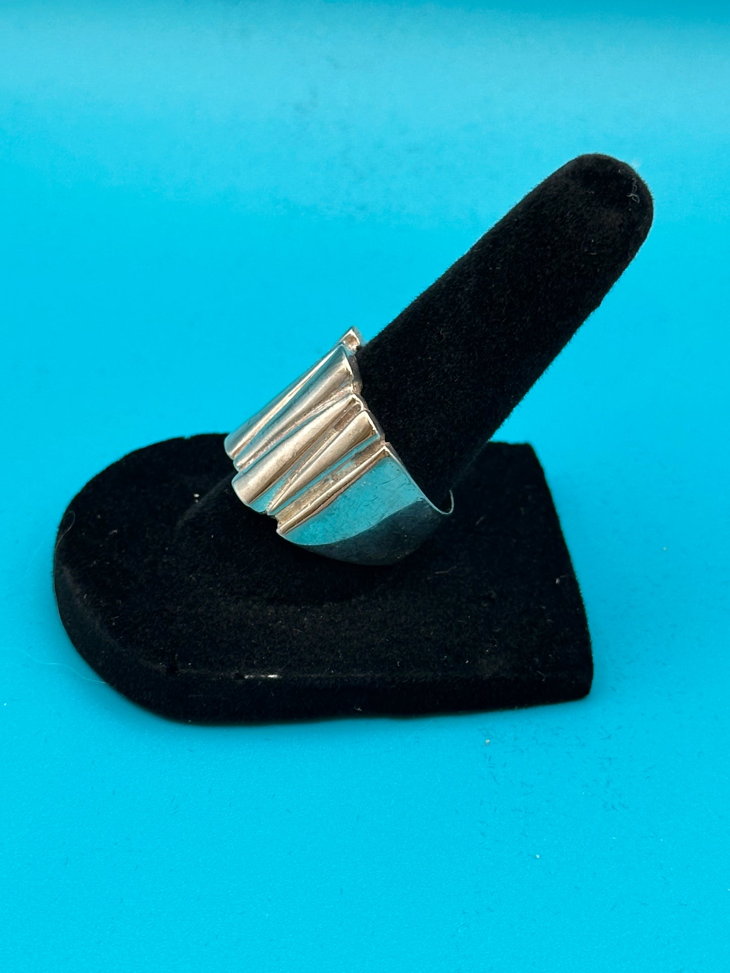 Contemporary sterling silver ring, may be Native American