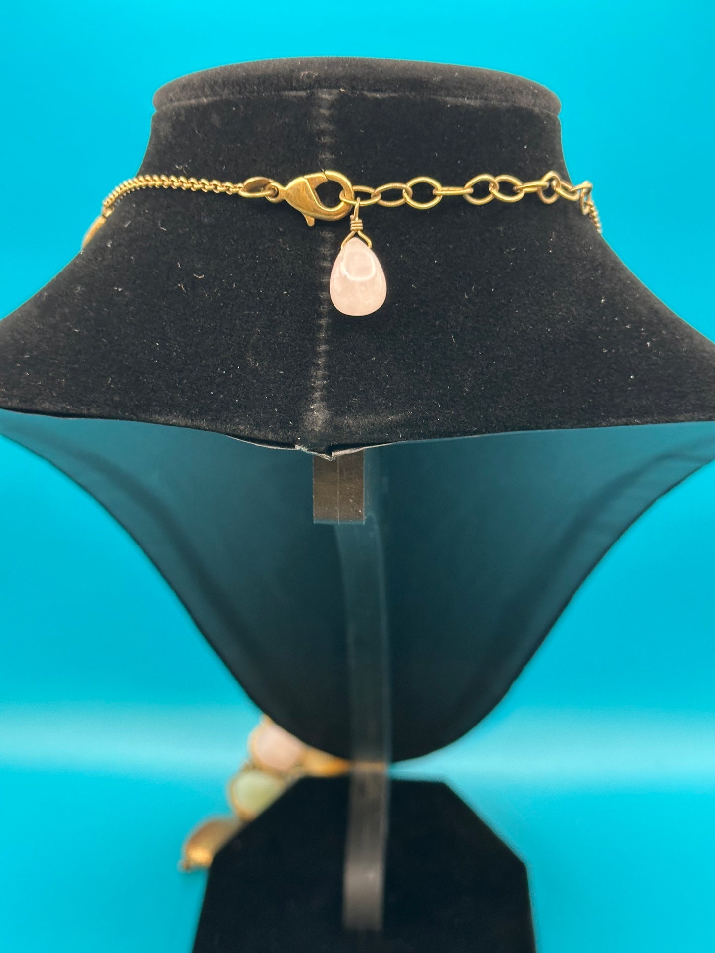 Faux Marco Bicego necklace, with white, pink, and gold nuggets