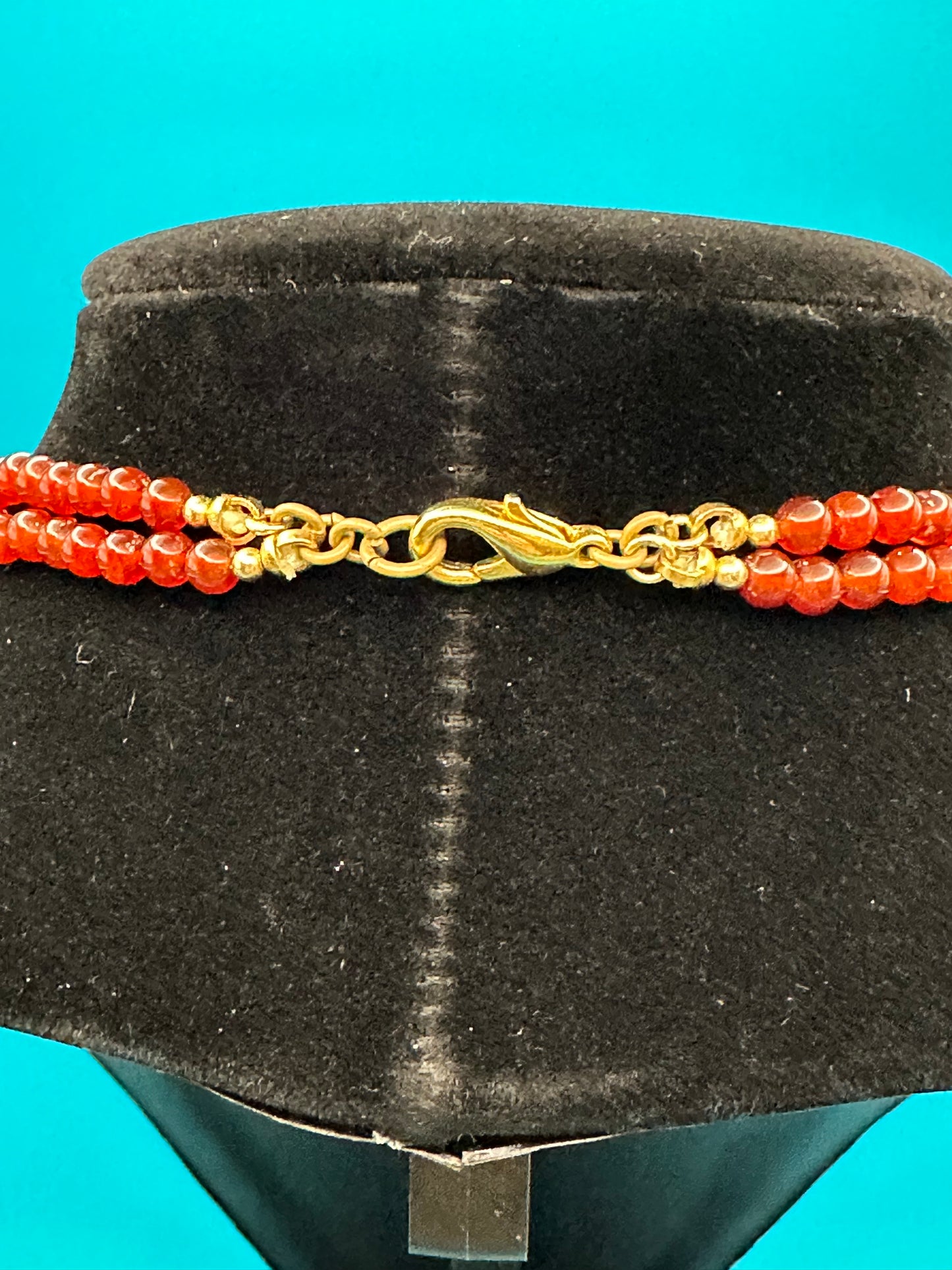 Carnelian and stone costume jewelry necklace