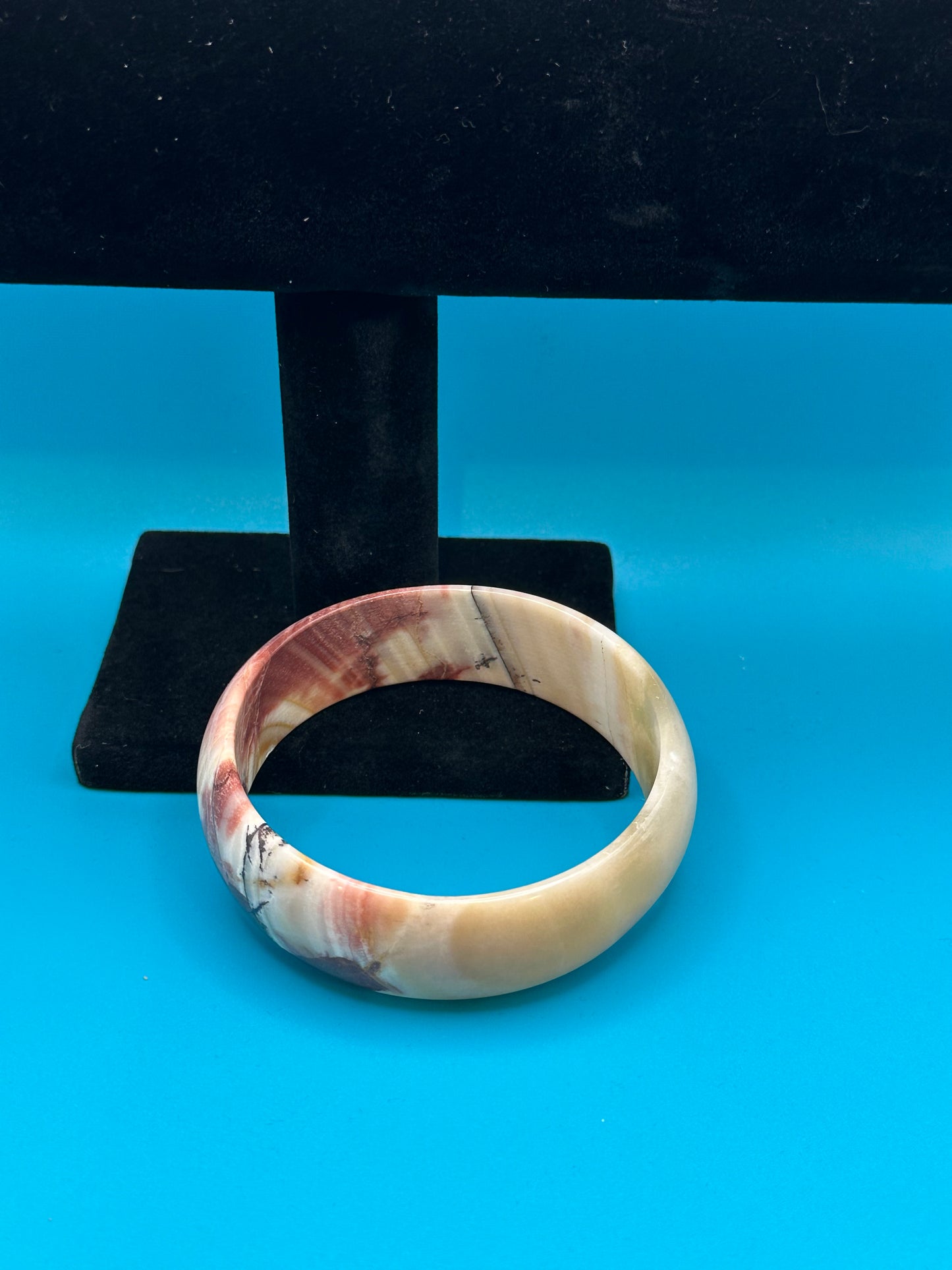 Cherry blossom agate bangle bracelet