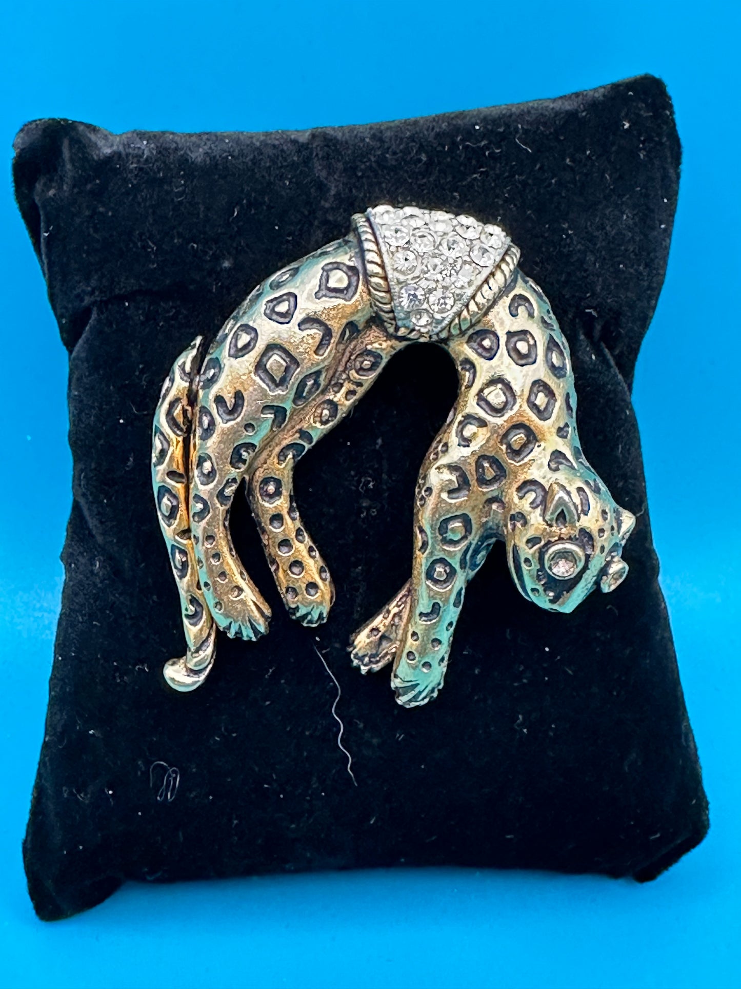 Vintage FLORENZA gold metal cheetah brooch