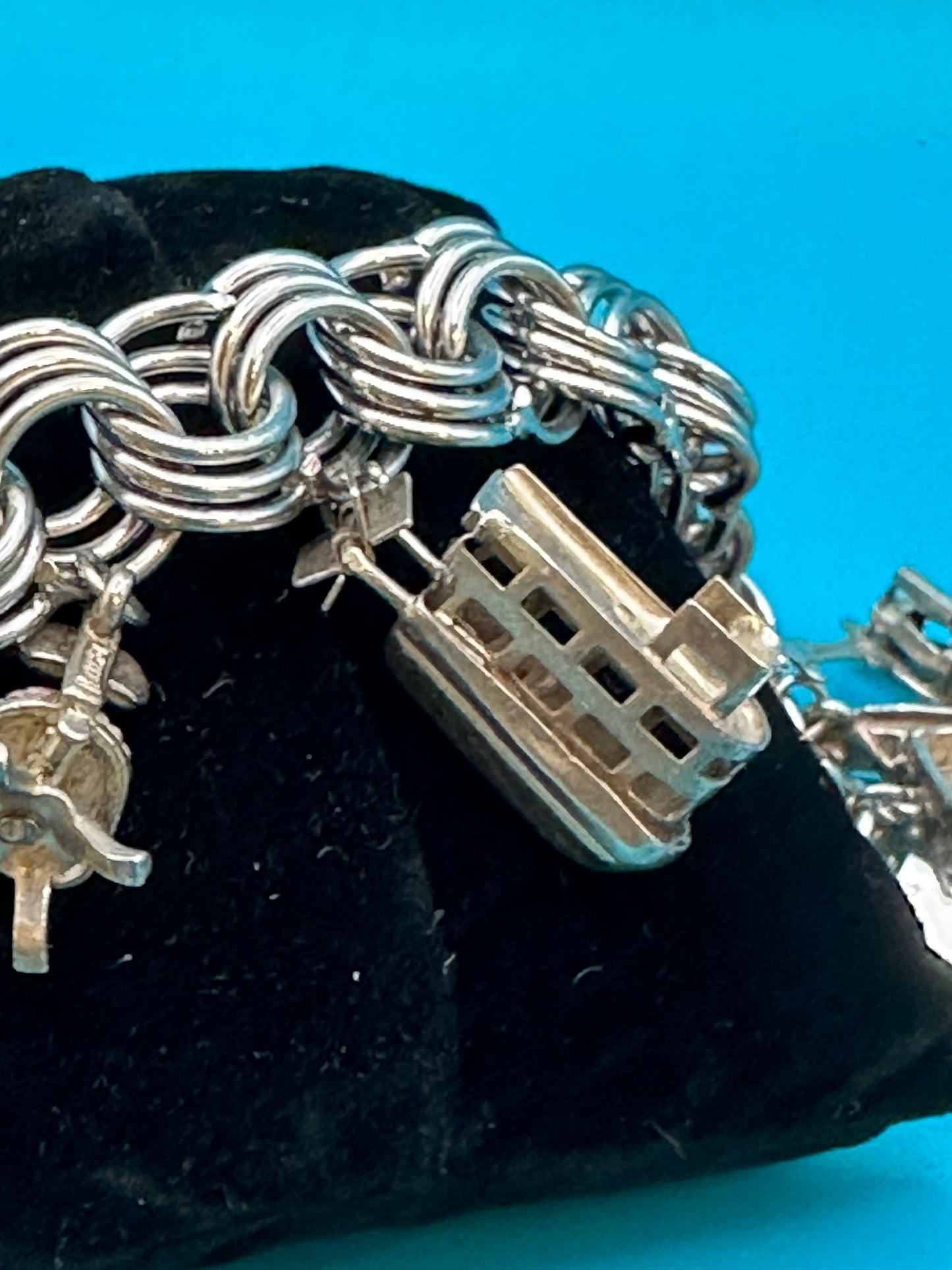 Sterling silver charm bracelet with sterling silver charms