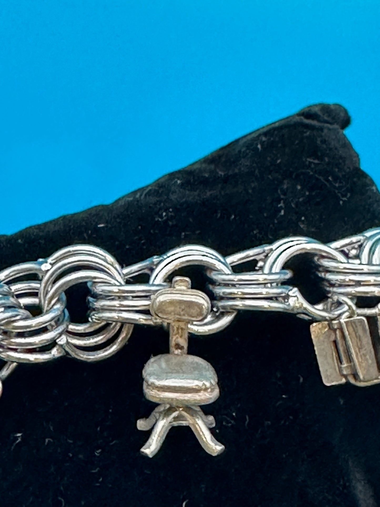 Sterling silver charm bracelet with sterling silver charms