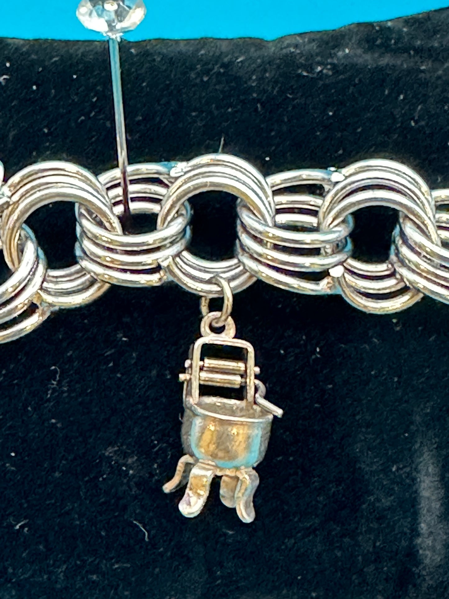 Sterling silver charm bracelet with sterling silver charms