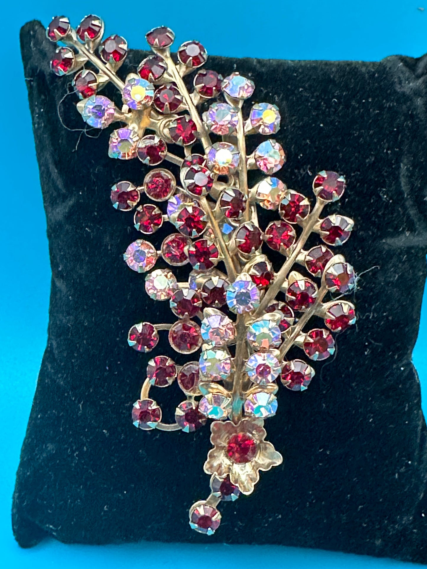 Vintage crystal spray brooch