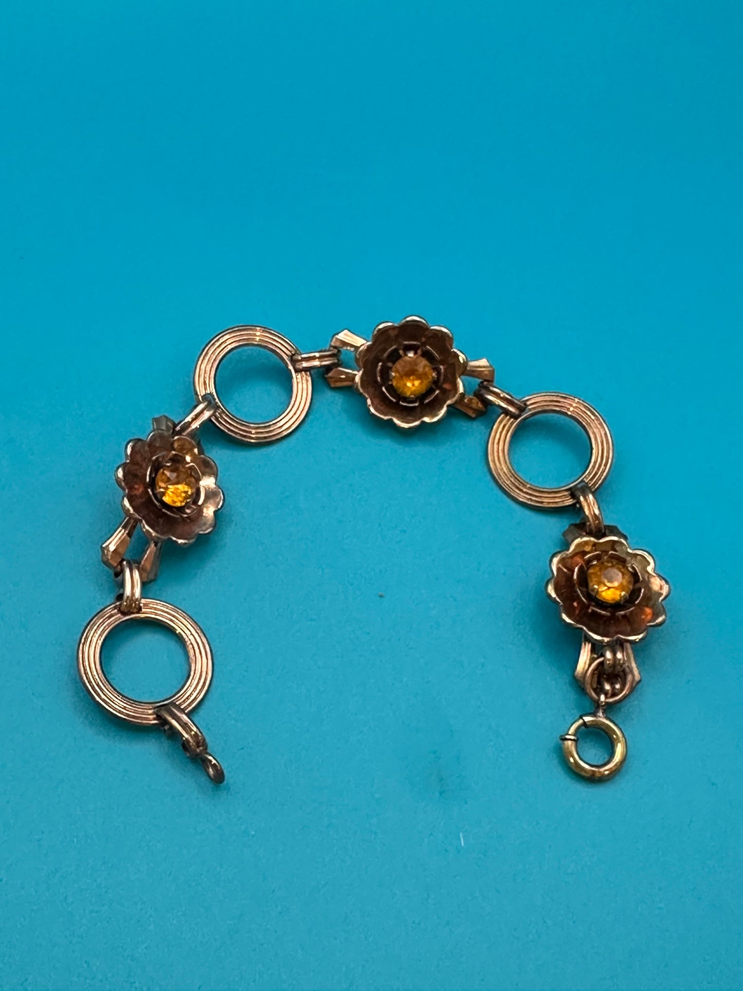 Vintage Harry Iskin amber stone bracelet