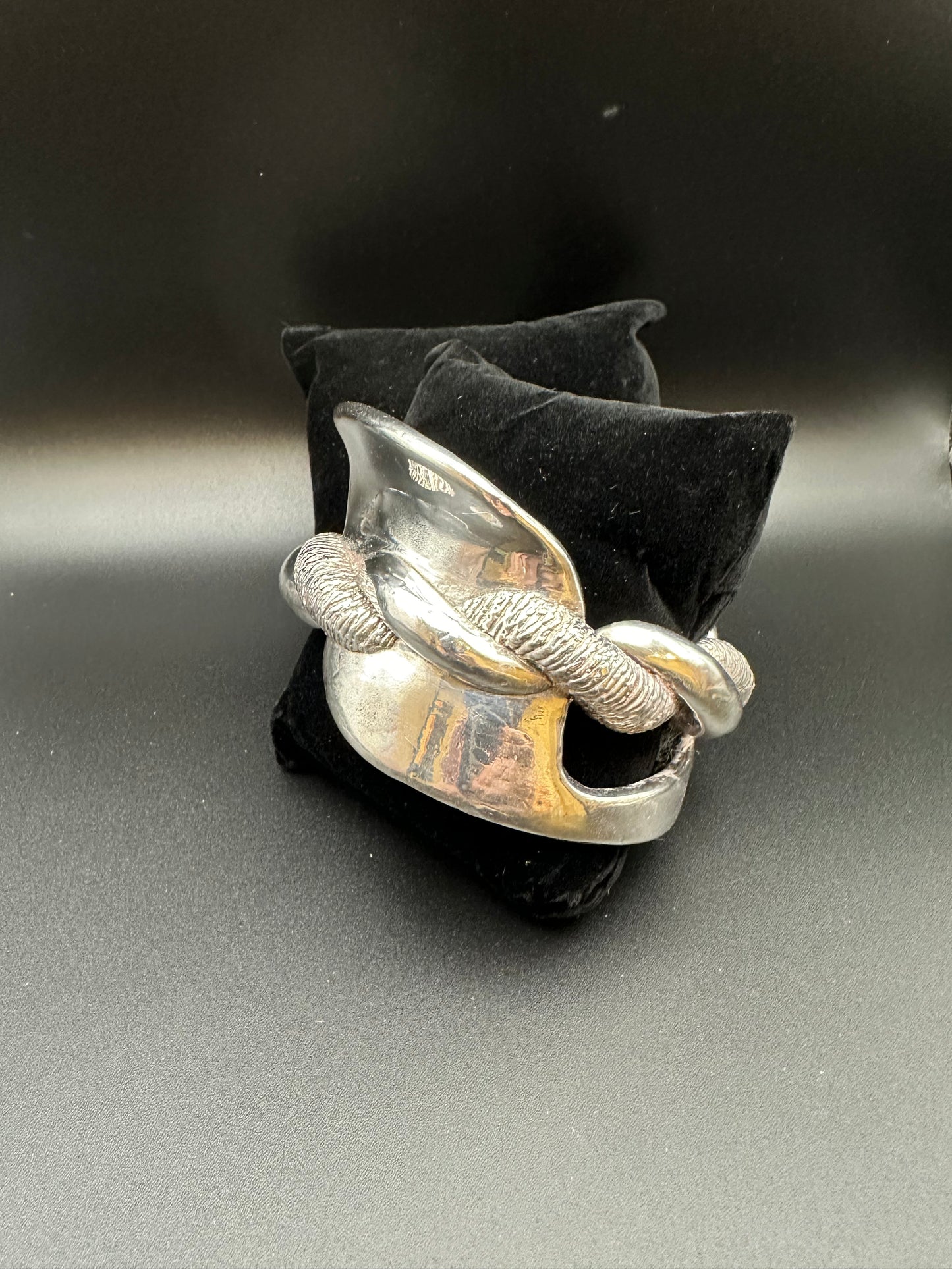 Chunky Silver Bangle Bracelet