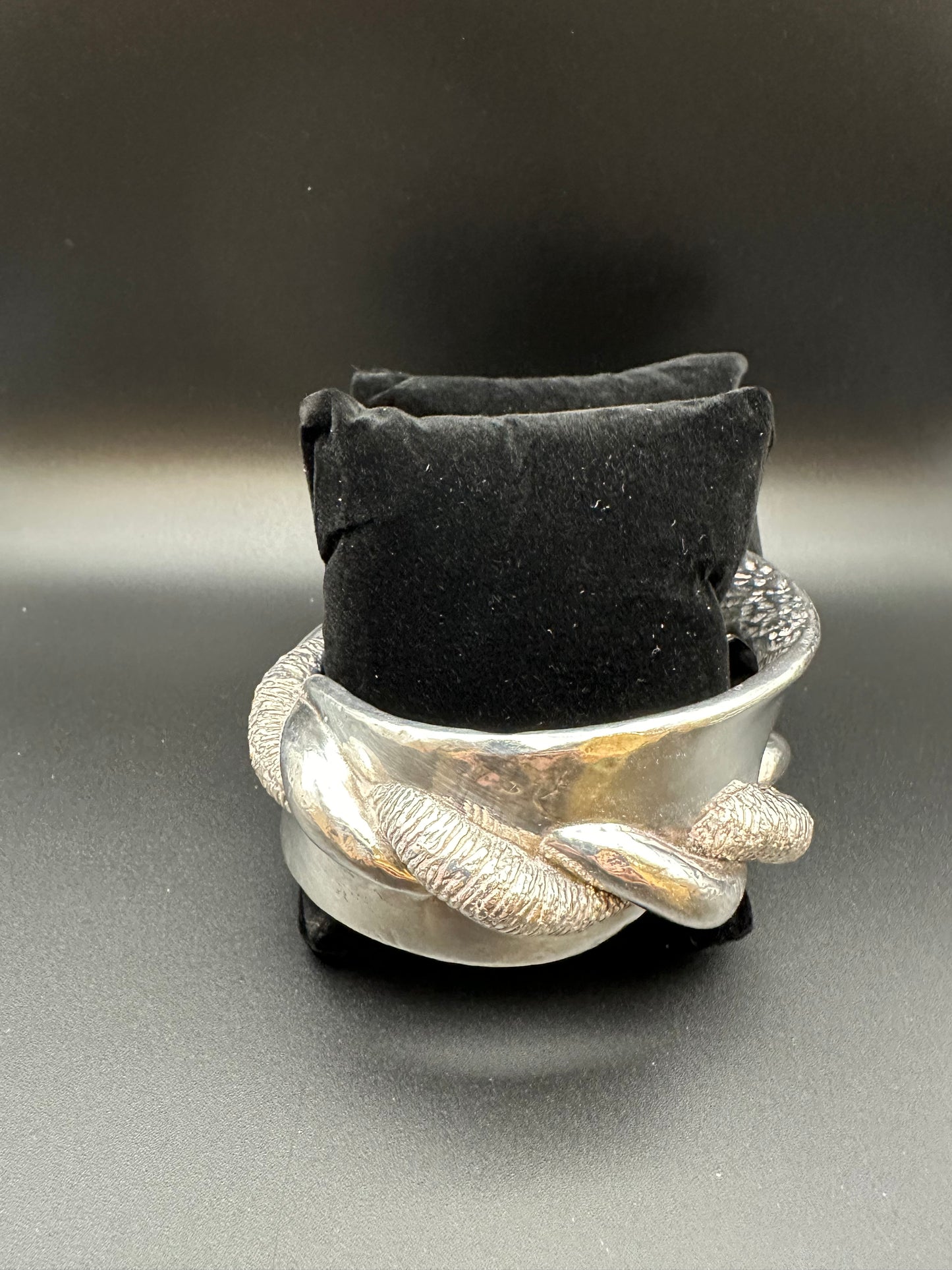 Chunky Silver Bangle Bracelet