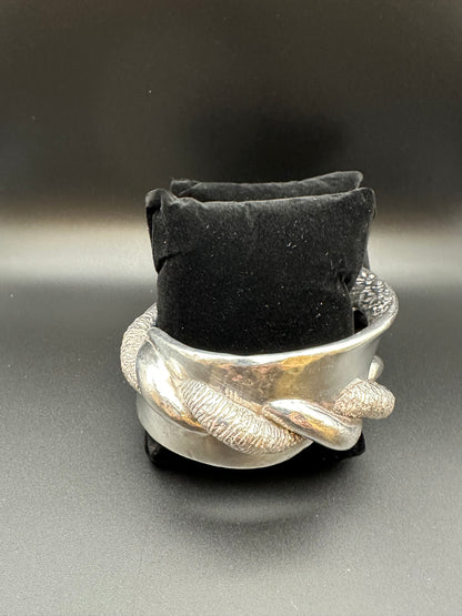 Chunky Silver Bangle Bracelet
