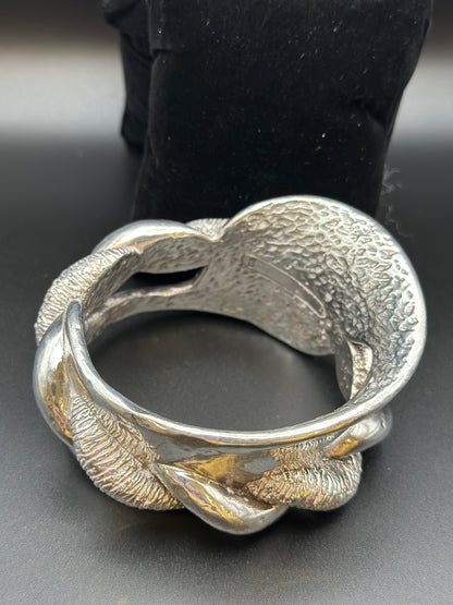 Chunky Silver Bangle Bracelet