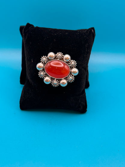 Vintage sterling silver and carnelian brooch/pendant
