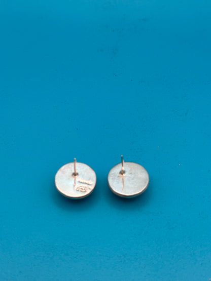 Lovely sterling silver button earrings