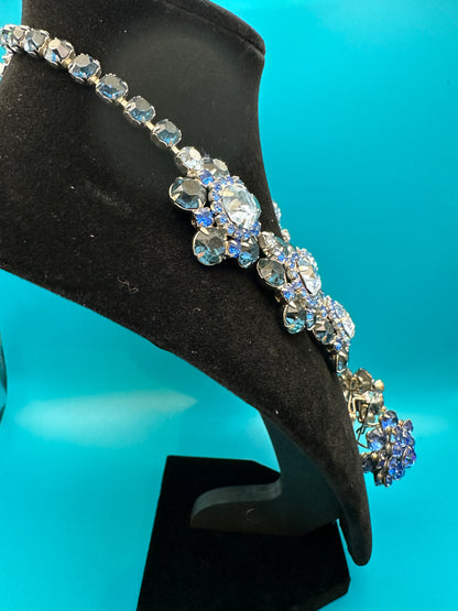 Spectacular mid-century rhinestone crystal necklace