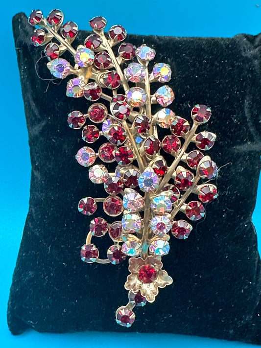 Vintage crystal spray brooch
