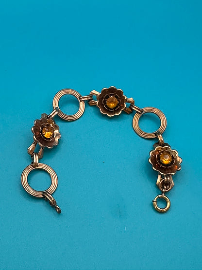Vintage Harry Iskin amber stone bracelet